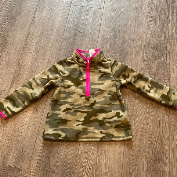 🆕 baby GAP fleece camo hot pink pullover Size 4T L10 - Picture 3 of 5